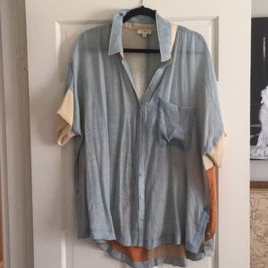 Umgee oversized button down with back detail